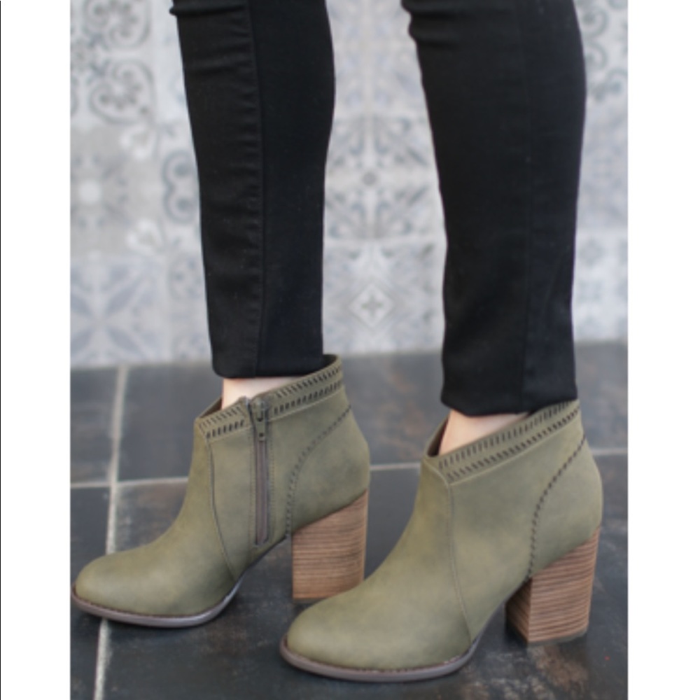 Restricted Chantal Bootie in Olive